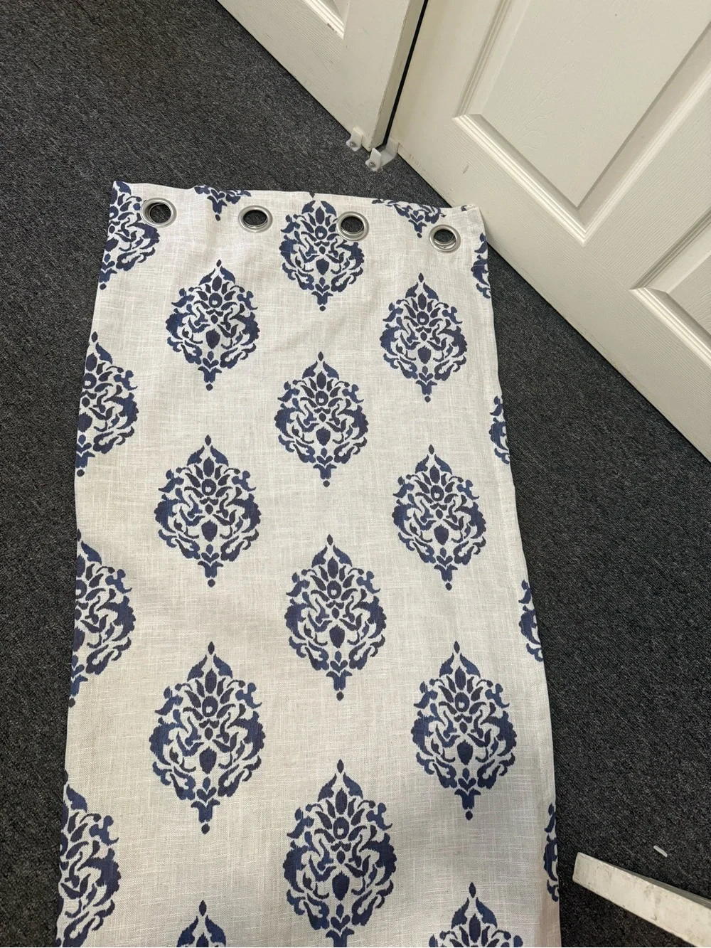 Blue Medallion Grommet Curtain Panel - Brand